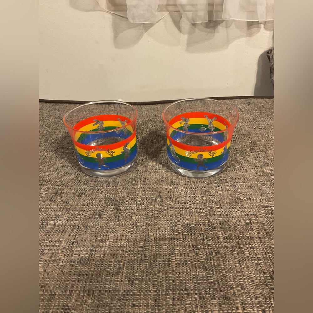 Set of two Vintage 1984 Cabbage Patch Kids drinking glasses